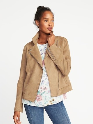 Sueded-Knit Moto Jacket for Women | Old Navy US