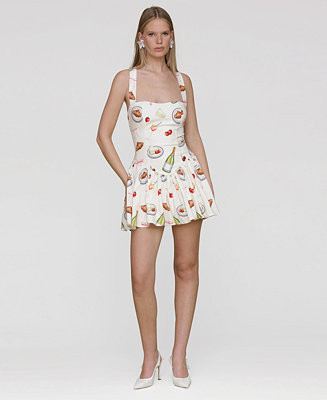 Women's Printed Drop-Waist Flounce Romper Dress | Macy's