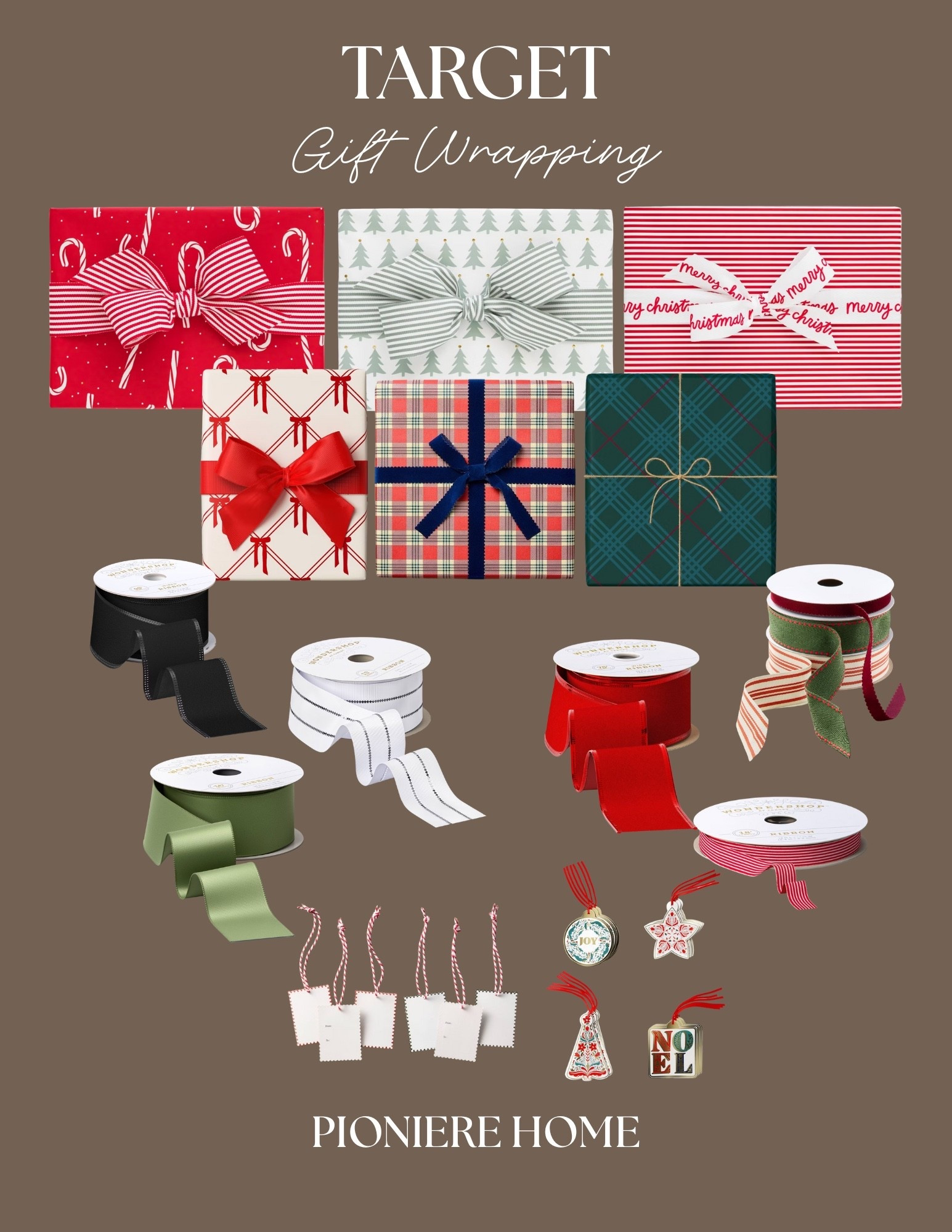 Target gift wrapping. Velvet ribbon, gift tags, gift wrap, sugar paper, hearth & hand  

#LTKHoliday #LTKFindsUnder50 #LTKHome