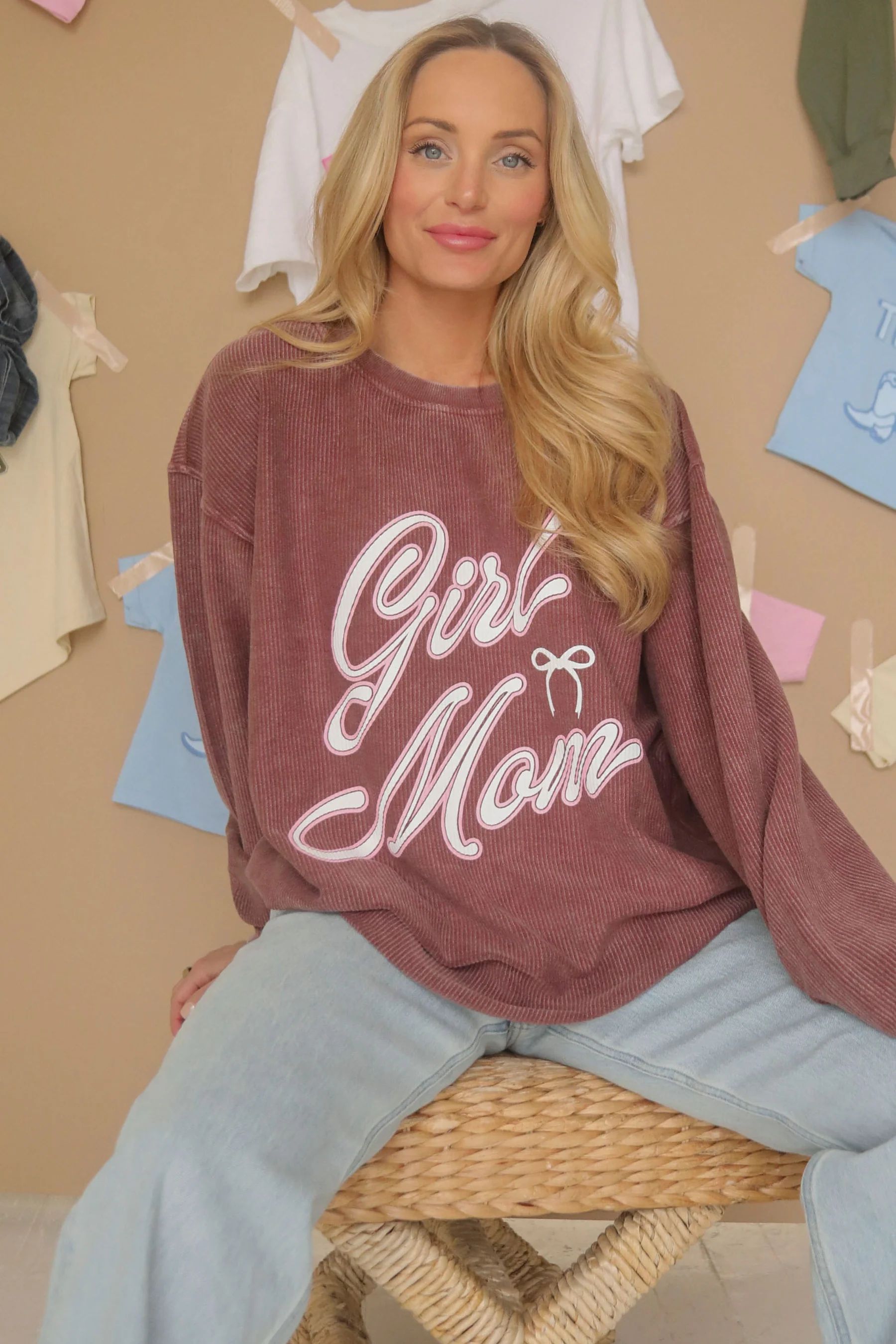 friday + saturday: girl mom corded sweatshirt | RIFFRAFF