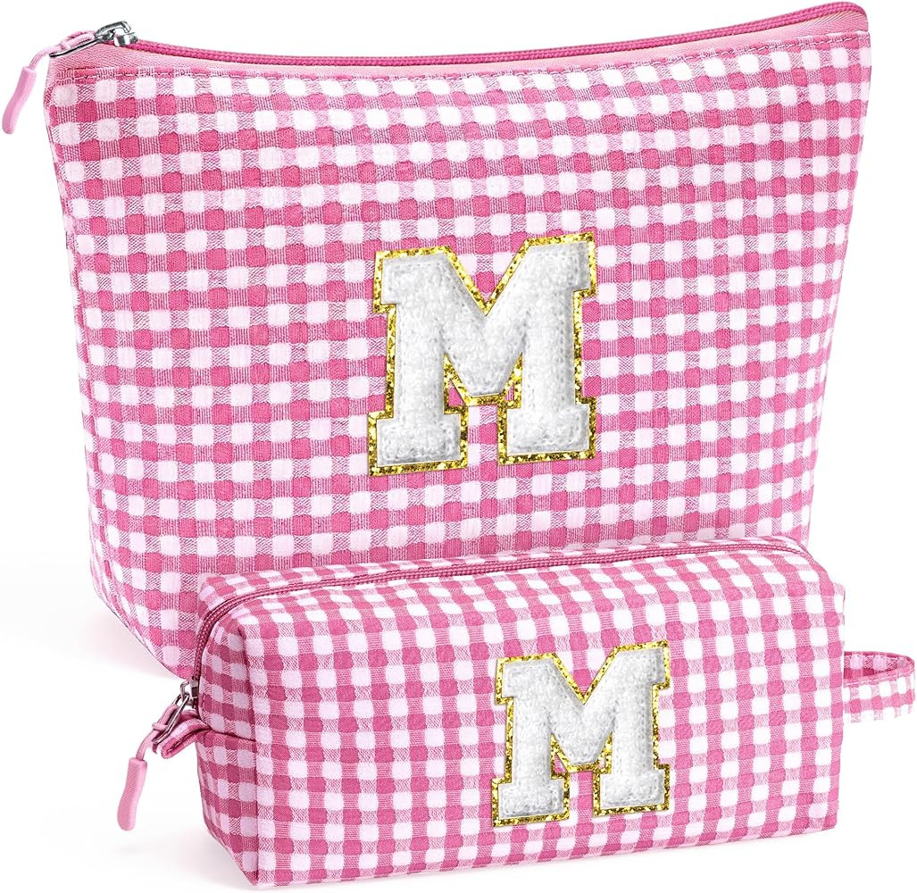 YOOLIFE Initial Makeup Bag Cosmetic Bags Travel Toiletry Bag Birthday Gift for 4 5 6 7 8 9 10 11 ... | Amazon (US)