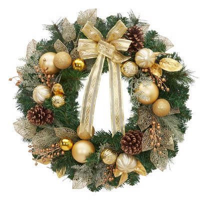 Christmas Wreath, Artificial Christmas  Wreaths, Xmas Wreath with Pine Cone and Berries, Xmas Decorations for Windows, Wall, Mantel,  Front Door | Target