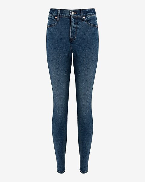High Waisted Dark Wash 90s Skinny Jeans | Express