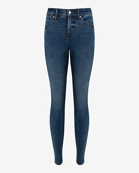 High Waisted Dark Wash 90s Skinny Jeans | Express