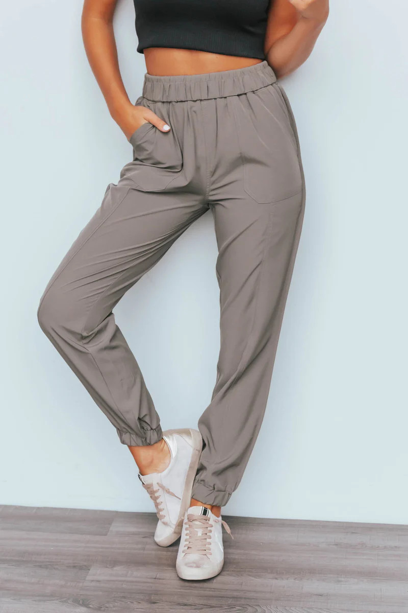 Happiness Is Here Army Elastic Waist Joggers | Apricot Lane Boutique