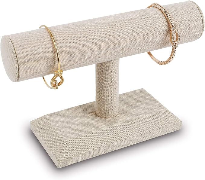 MOOCA Linen Covered Wood Jewelry Display Perfect for Bracelet Bangle Watch for Home Organization,... | Amazon (US)