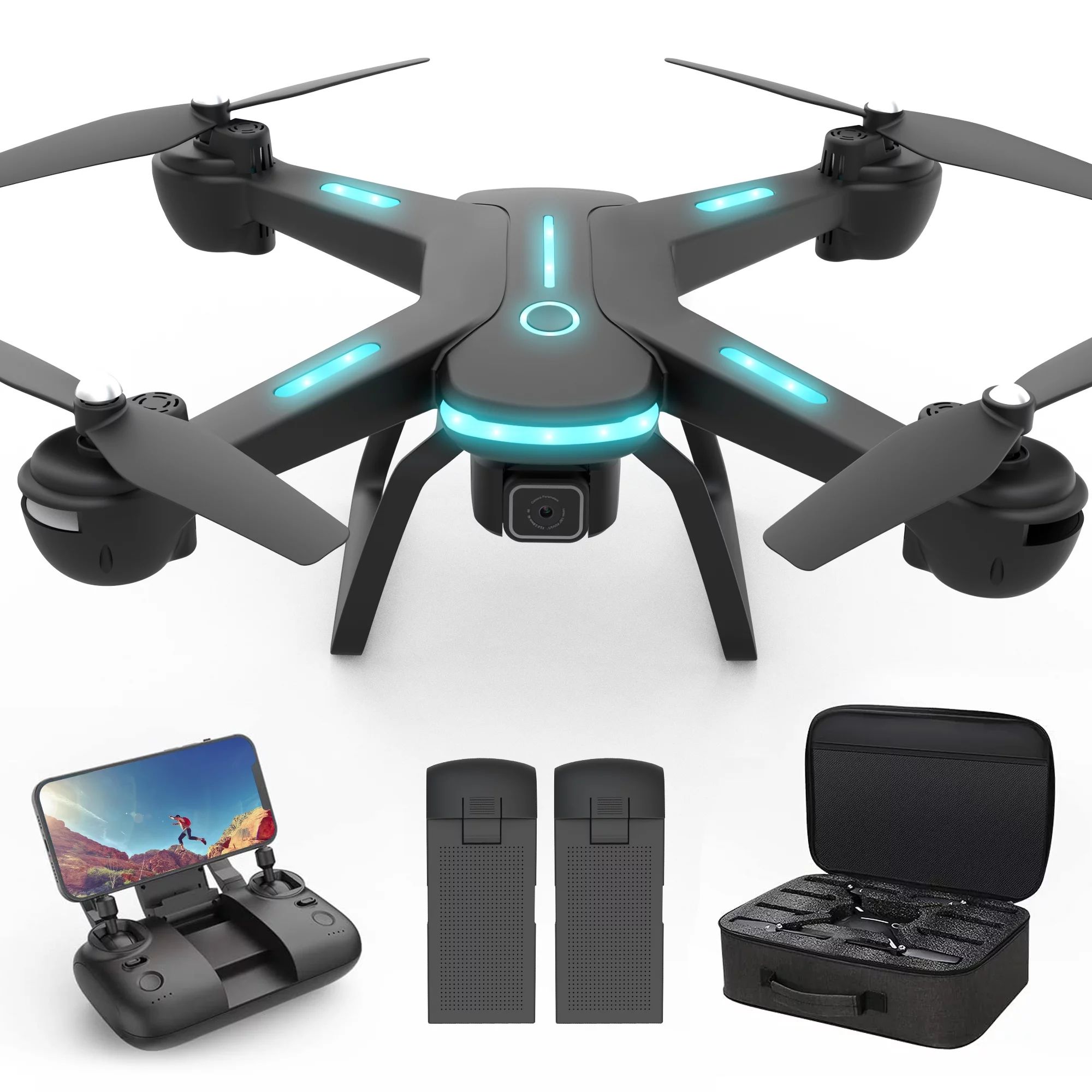 JY03 Drone with 1080P HD Camera for Adults and Kids, FPV RC Quadcopter with LED Lights and Optica... | Walmart (US)