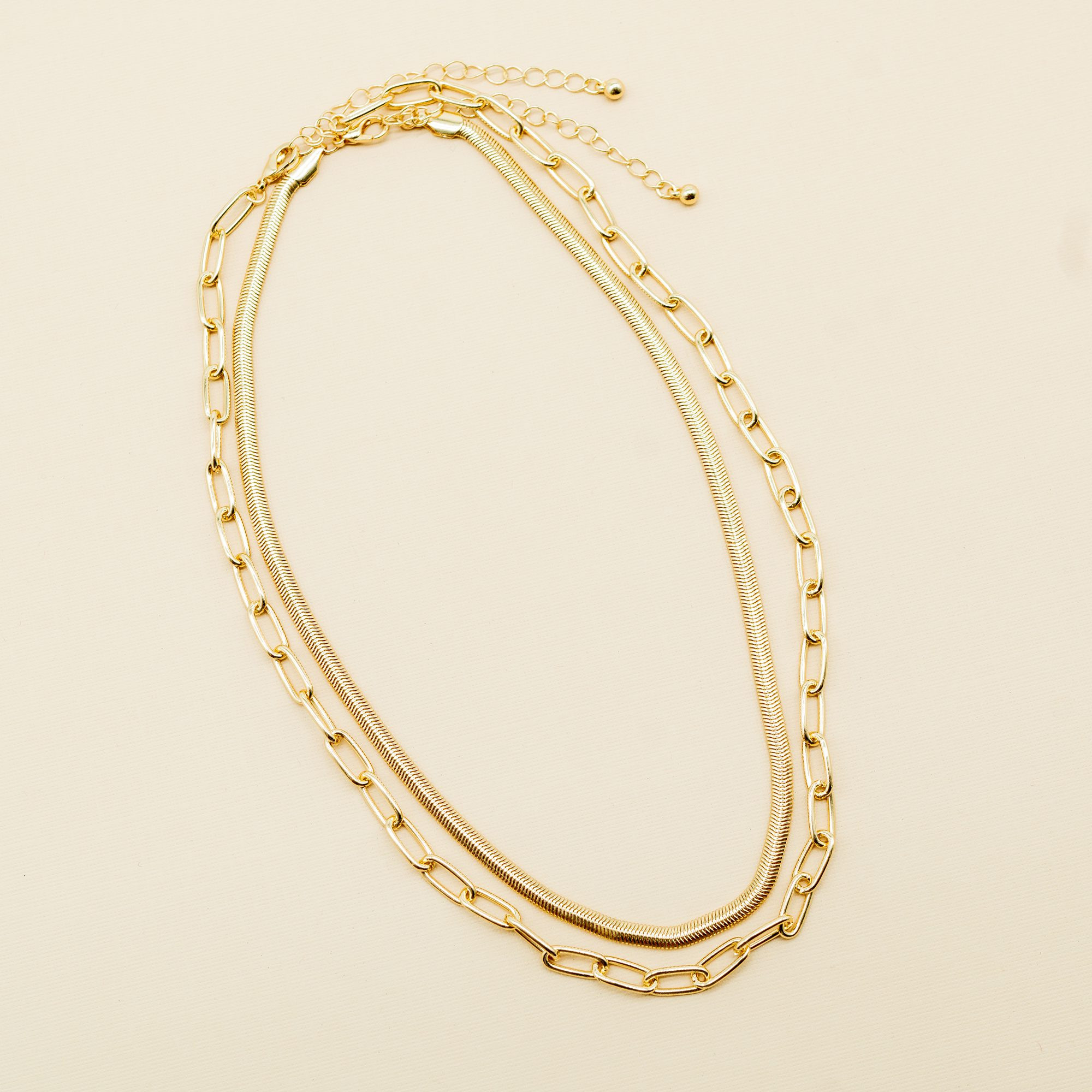 LAYERED SNAKE CHAIN LINK NECKLACE | Panacea