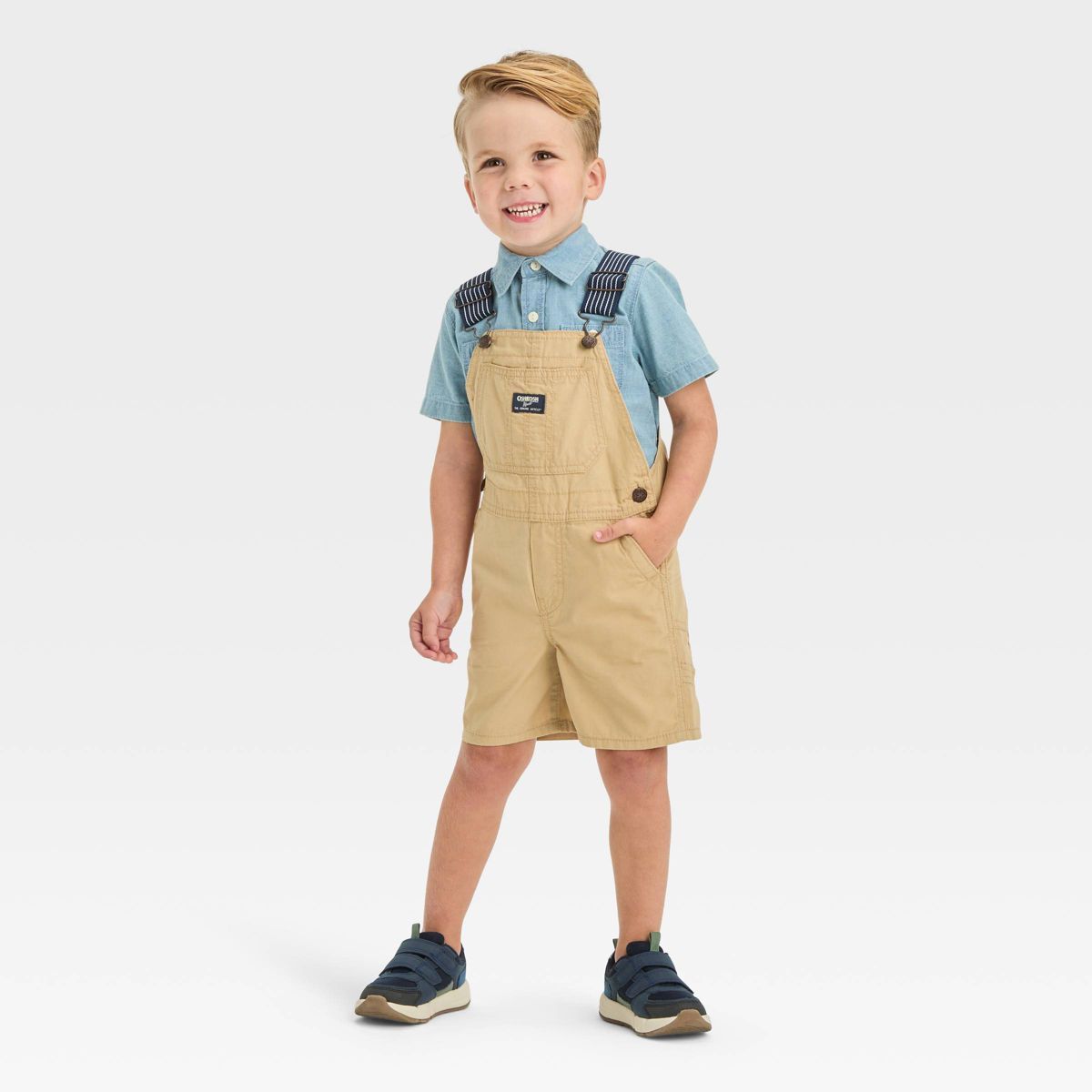 OshKosh B'gosh Toddler Boys' Classic Shortalls - Khaki | Target