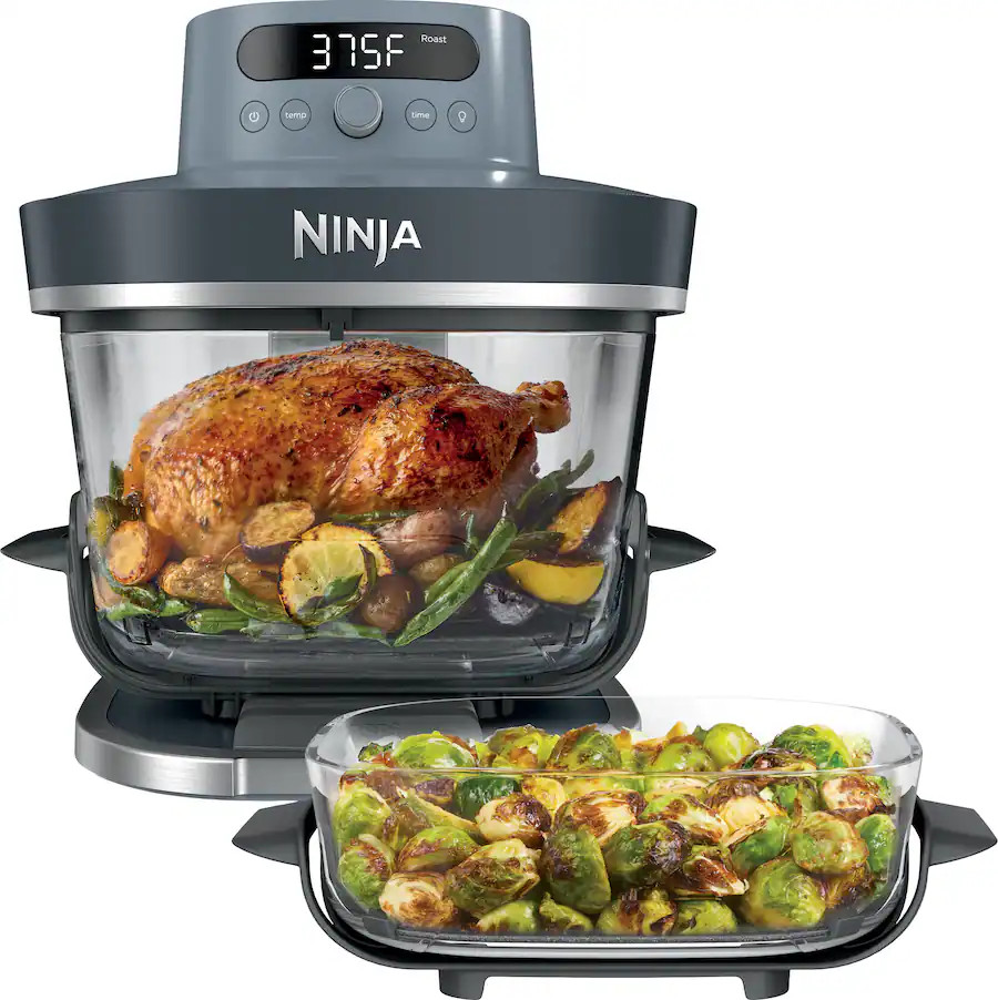 Ninja - Crispi Pro 6-in-1 Countertop Glass Air Fryer - Cyberspace | Best Buy U.S.