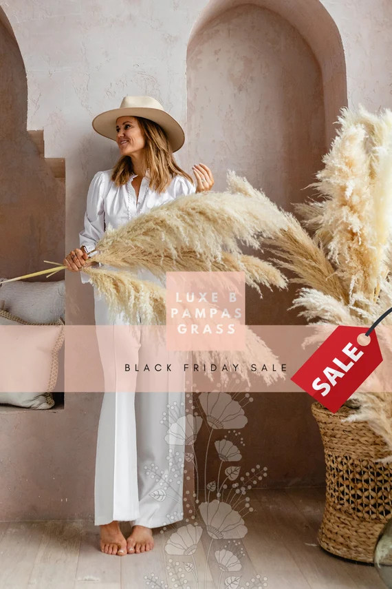 PAMPAS GRASS - TYPE 6 Natural Large Fluffy Pampas by Luxe B Pampas Grass | Etsy (US)