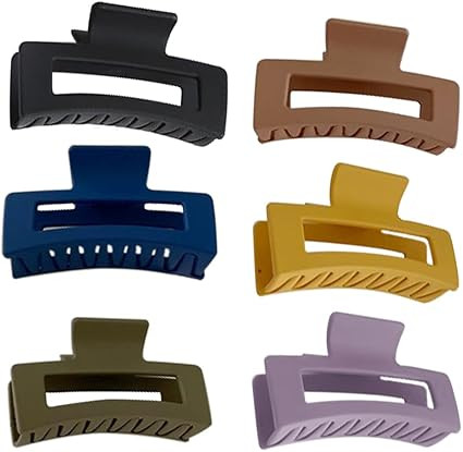 Licogel Hair Claw Geometric Non-Slip 6PCS Plastic Fashion Solid Color Simple Acrylic Hair Jaw Cli... | Amazon (CA)