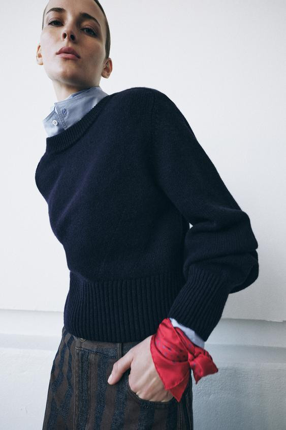 100% WOOL JUMPER WITH SHOULDER PADS | Zara UK