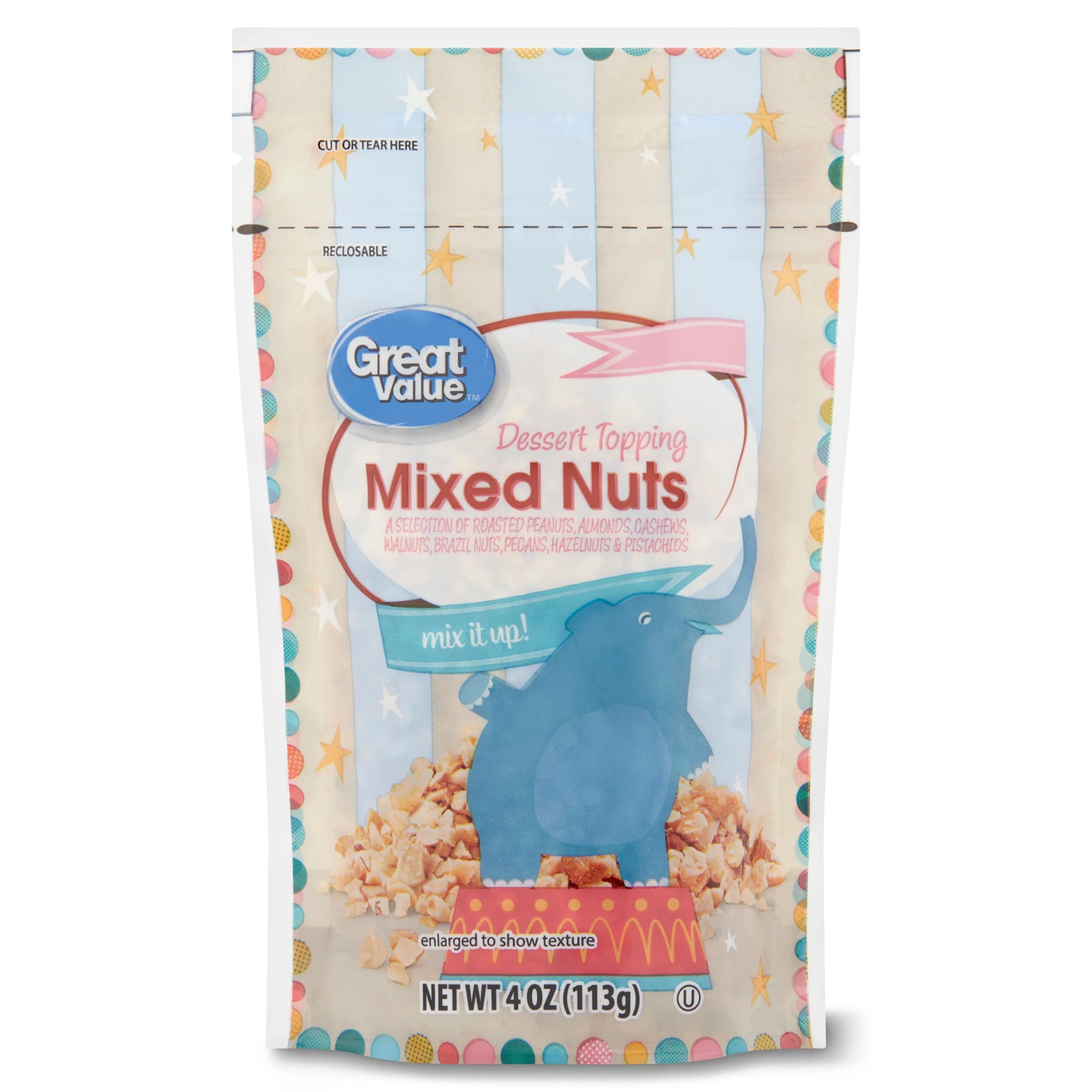 Great Value Mixed Nuts Dessert Topping, 4 Oz - Walmart.com | Walmart (US)