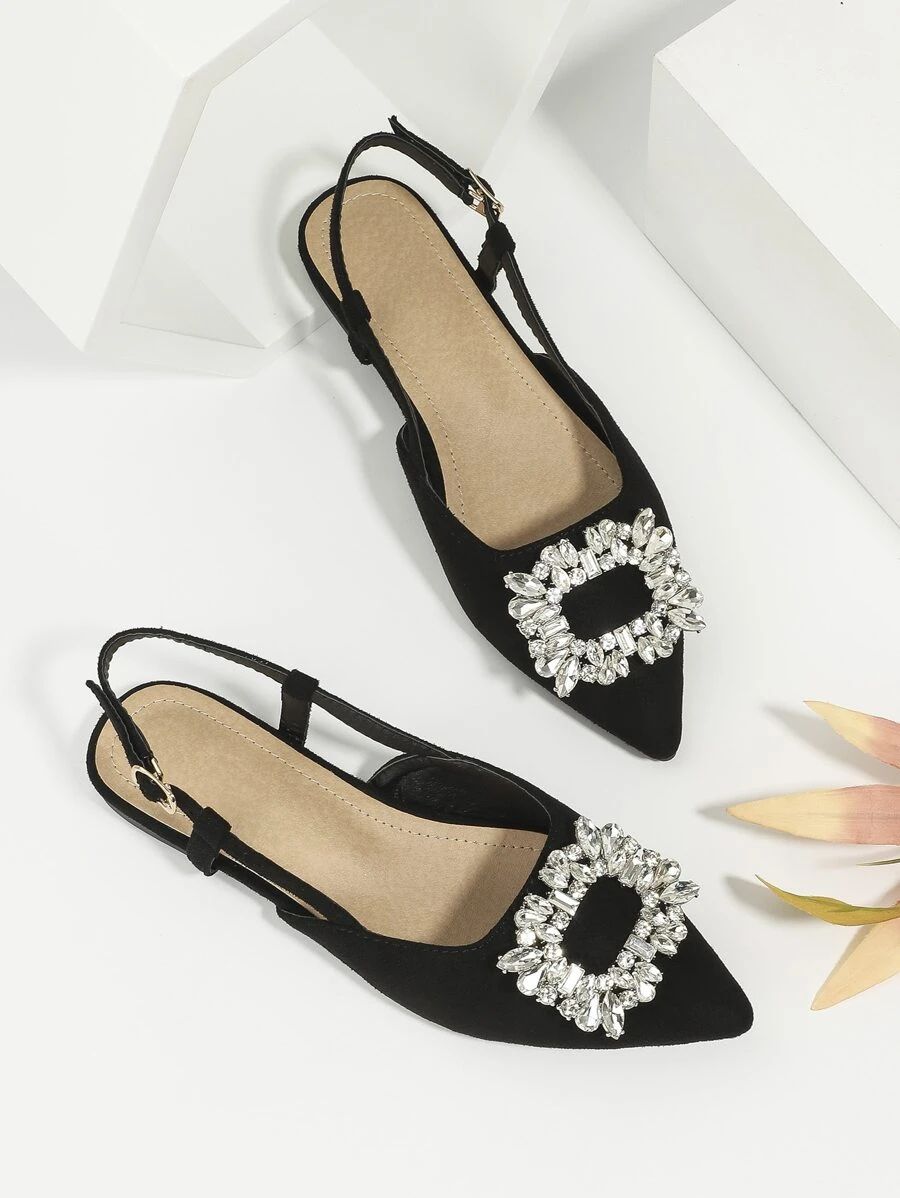 Rhinestone Decor Suedette Slingback Flats
   
      SKU: sx2207044693684747
          (34 Reviews... | SHEIN