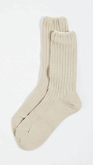 Ribbed Cuff Metallic Ankle Mid Socks | Shopbop