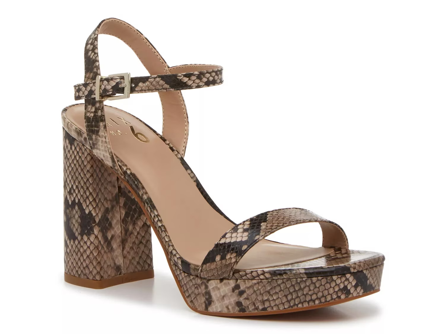 Mix No. 6 Sundra Sandal | Women's | Taupe/Black Snake Print | Size 6 | Heels | Sandals | Ankle Strap | DSW