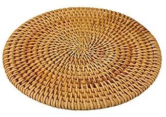 4 Place 13cm Round Placemats or Chargers Rattan Wicker Set of Mats Round | Walmart (US)