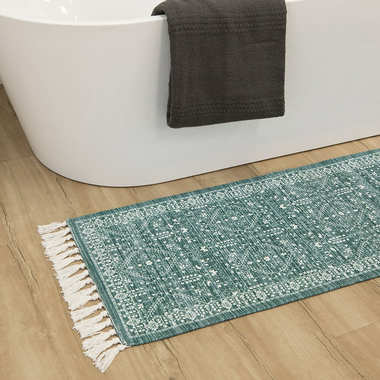 Mainstays Wexford Vintage Indoor Runner Rug, Teal, 20” x 60” | Walmart (US)