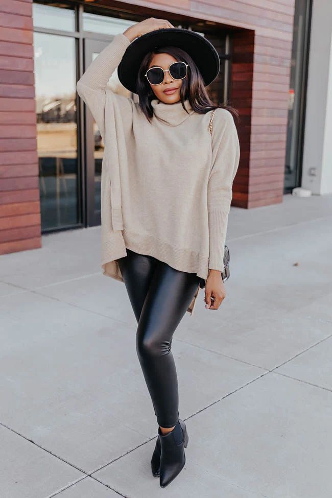 We Can Go The Distance Taupe Sweater | The Pink Lily Boutique