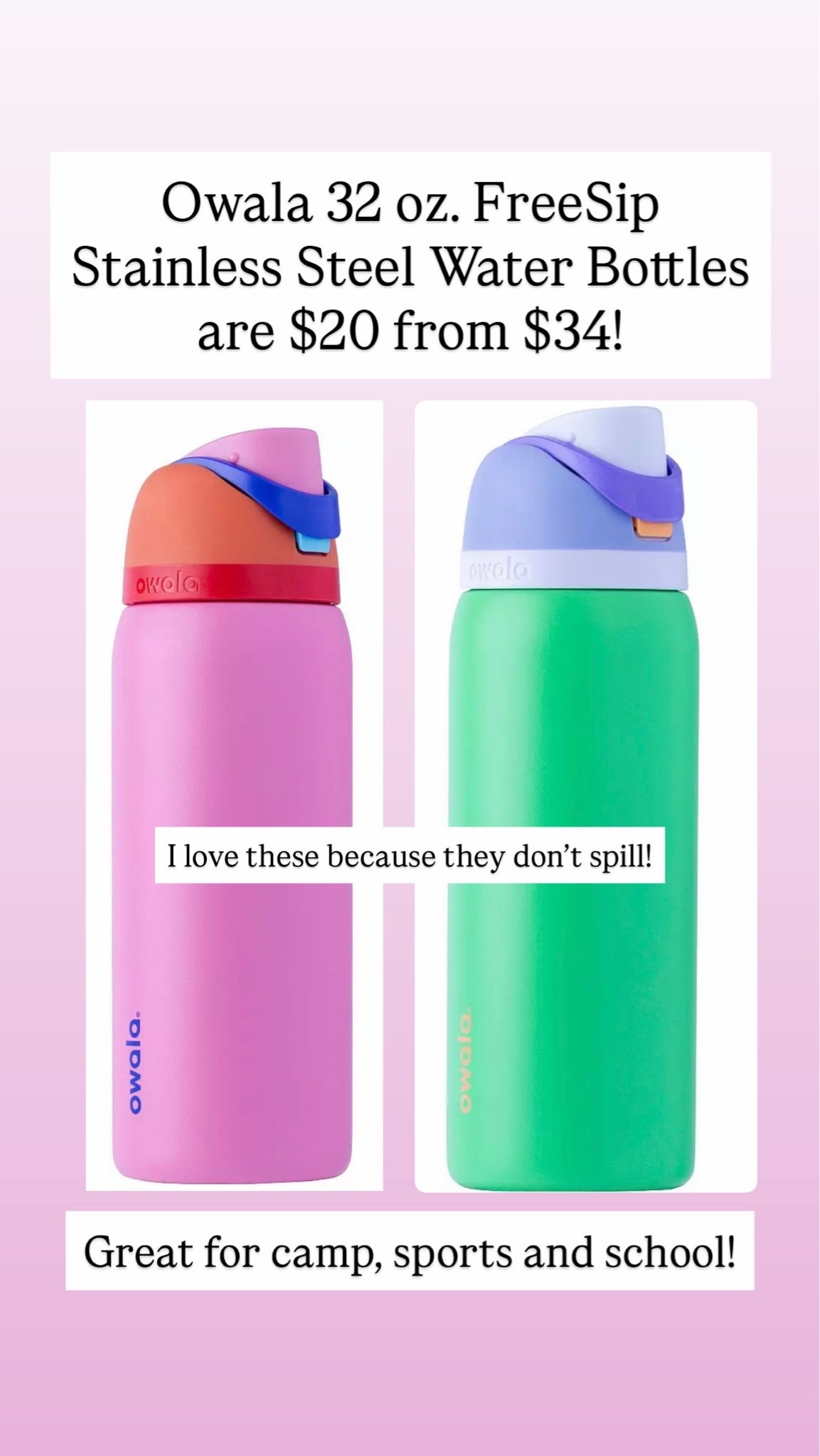 Owala 32 oz. FreeSip Stainless Steel Water Bottle on sale

#LTKSaleAlert