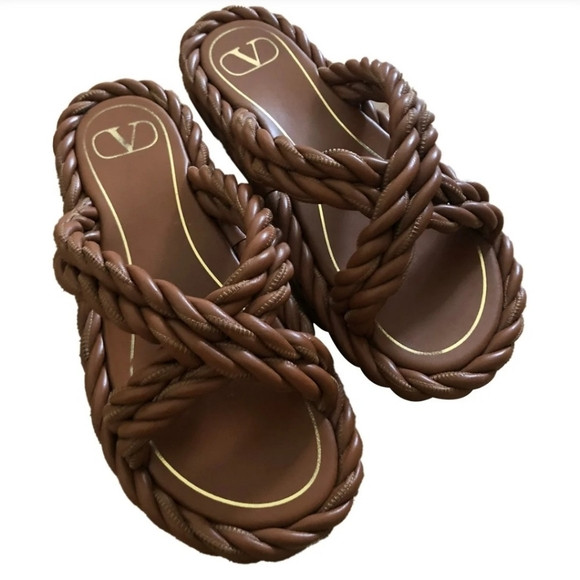 VALENTINO GARAVANI Nappa Rope Braided Slide Sandals | Poshmark