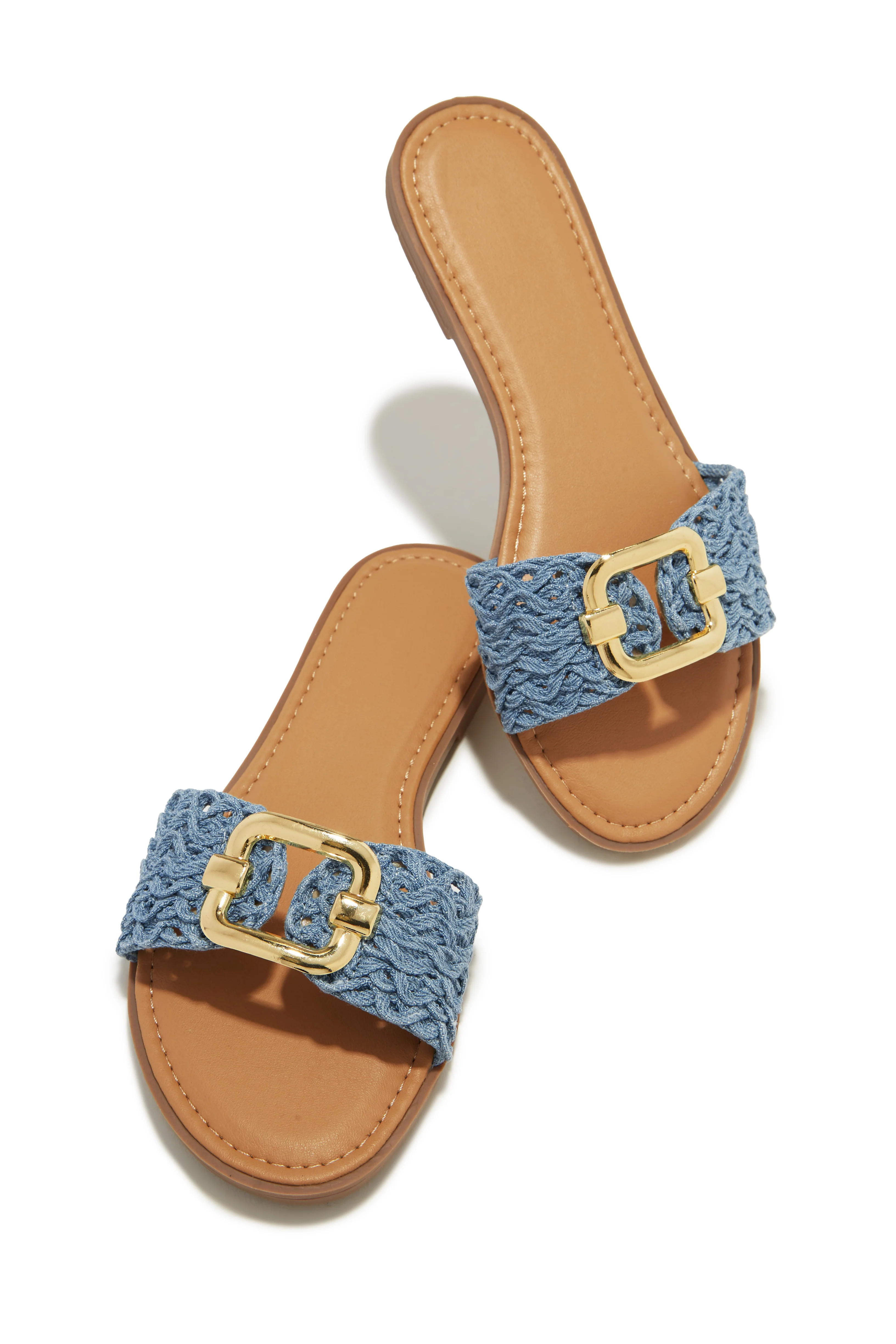 Miss Lola | Acapulco Slip On Sandals Blue | MISS LOLA