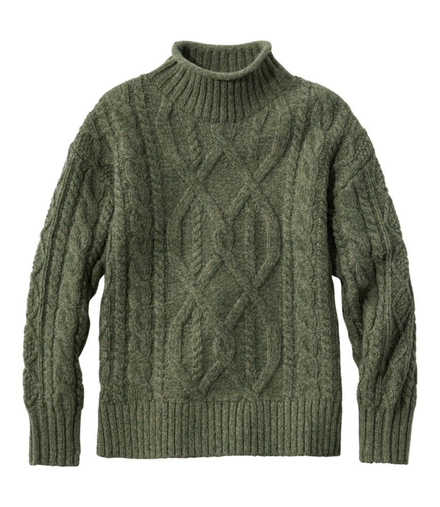 Women's 1912 Heritage Wool Blend Mockneck Sweater Dusty Olive Marl 2X, Wool/Nylon L.L.Bean | L.L. Bean