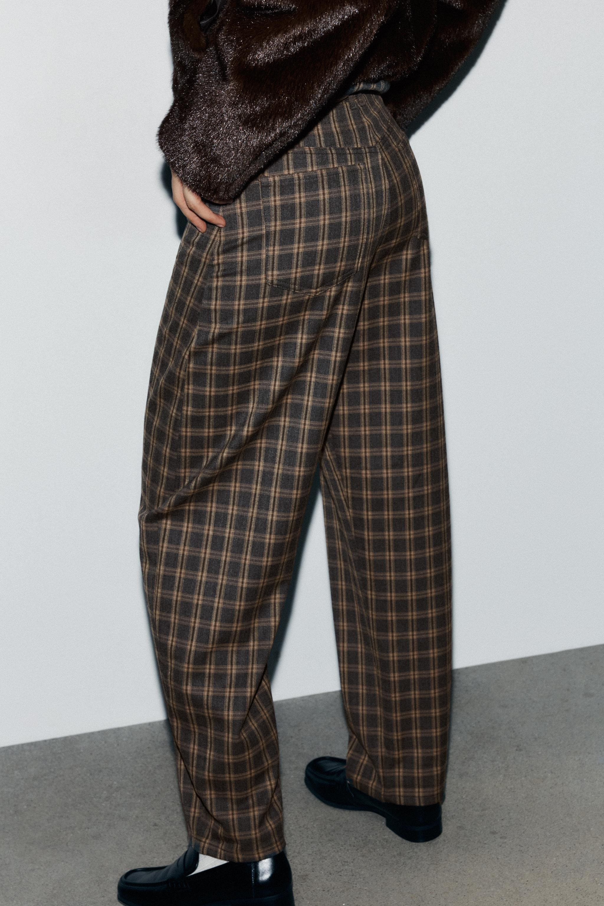 PLAID BALLOON PANTS | Zara US