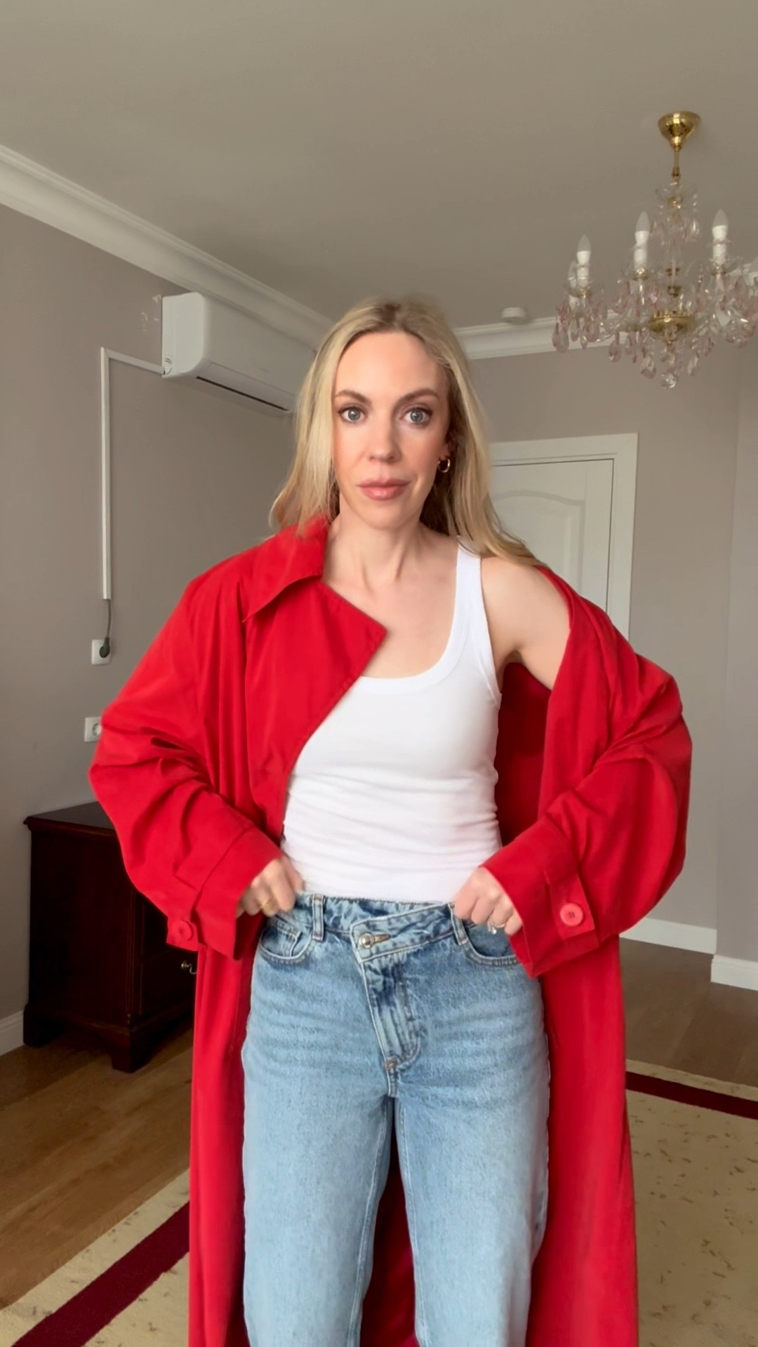 If you need a good basic tank this one from @Zara is under $15 

Red trench coat, crisscross jeans, red trench coat, spring outfit 

#LTKSeasonal #LTKOver40