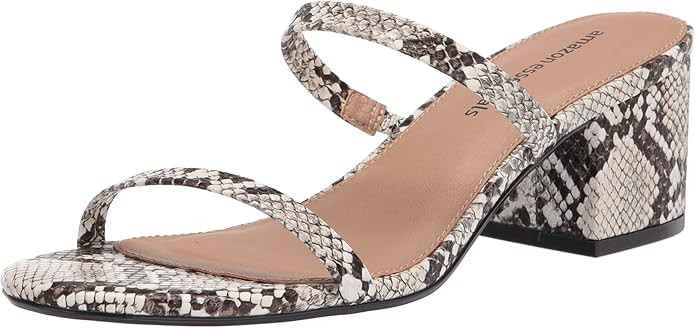 Amazon Essentials Women's Thin Two Strap Heeled Slide Sandal | Amazon (US)