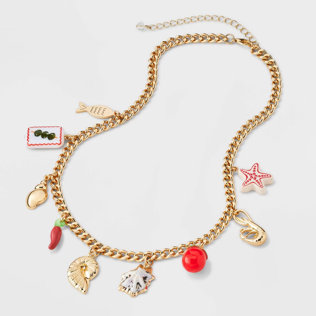 Mixed Large Scale Charm Pendant Necklace - Universal Thread™ Gold | Target