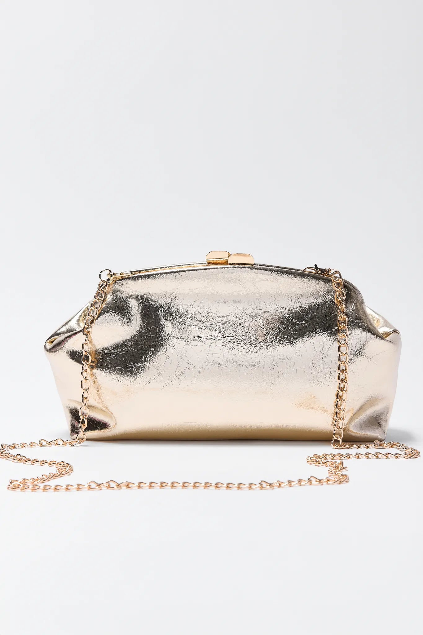 Camille Gold Metallic Clutch | Avara