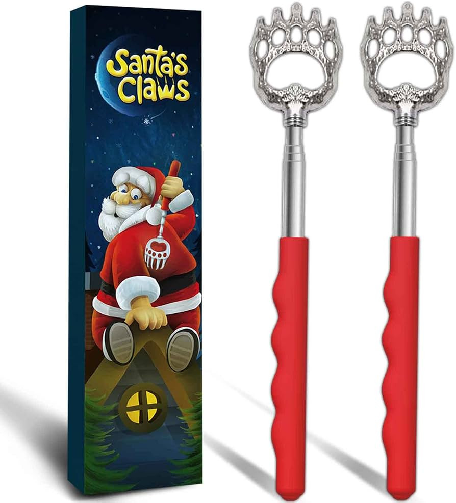 2 Extendable Back Scratchers, Santa's Claws Telescopic Back Massager in Christmas Gifts Box, Funn... | Amazon (US)