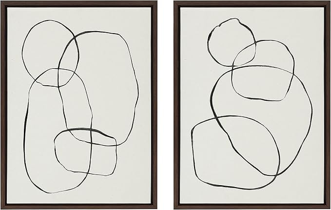Kate and Laurel Sylvie Modern Circles and Going in Circles Framed Canvas Wall Art Set by Teju Rev... | Amazon (US)