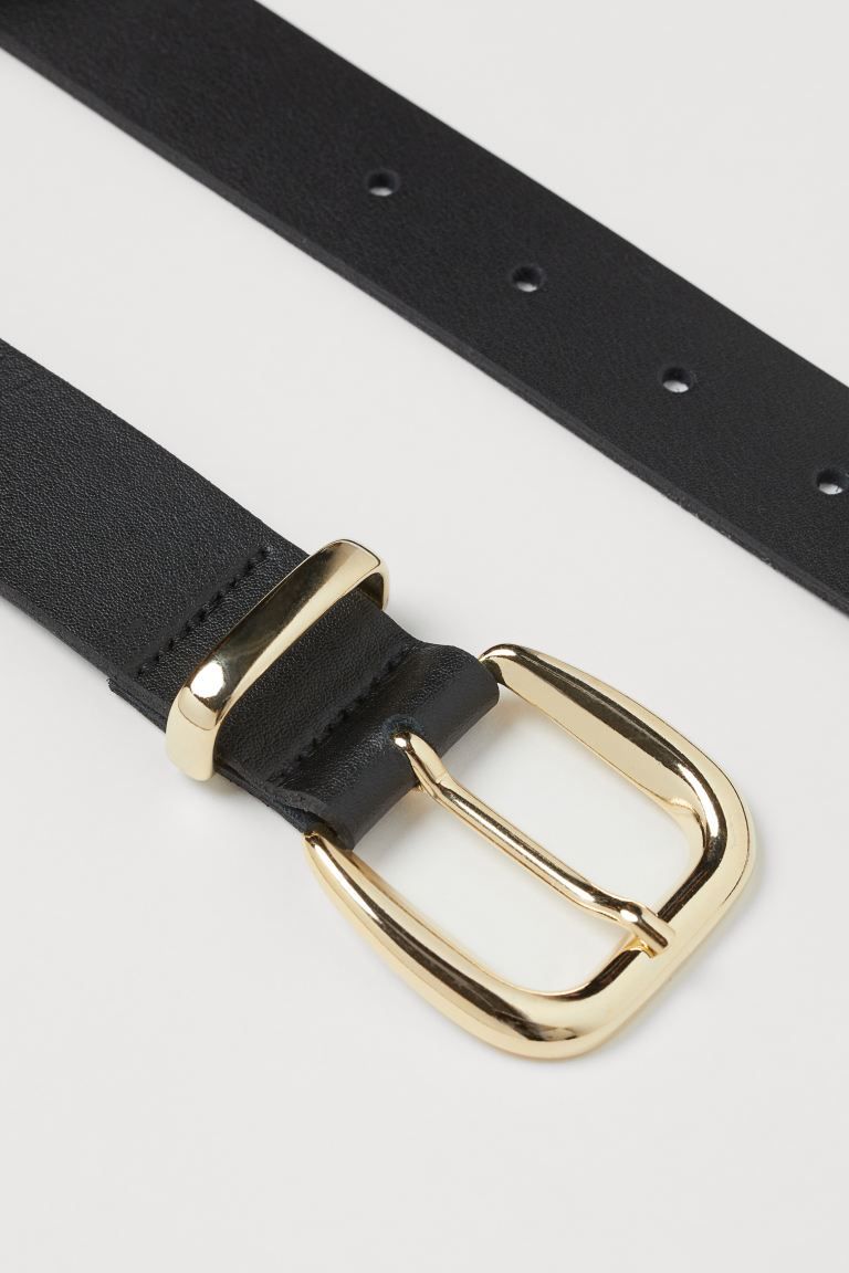 Leather belt - Black - Ladies | H&M GB | H&M (UK, MY, IN, SG, PH, TW, HK)