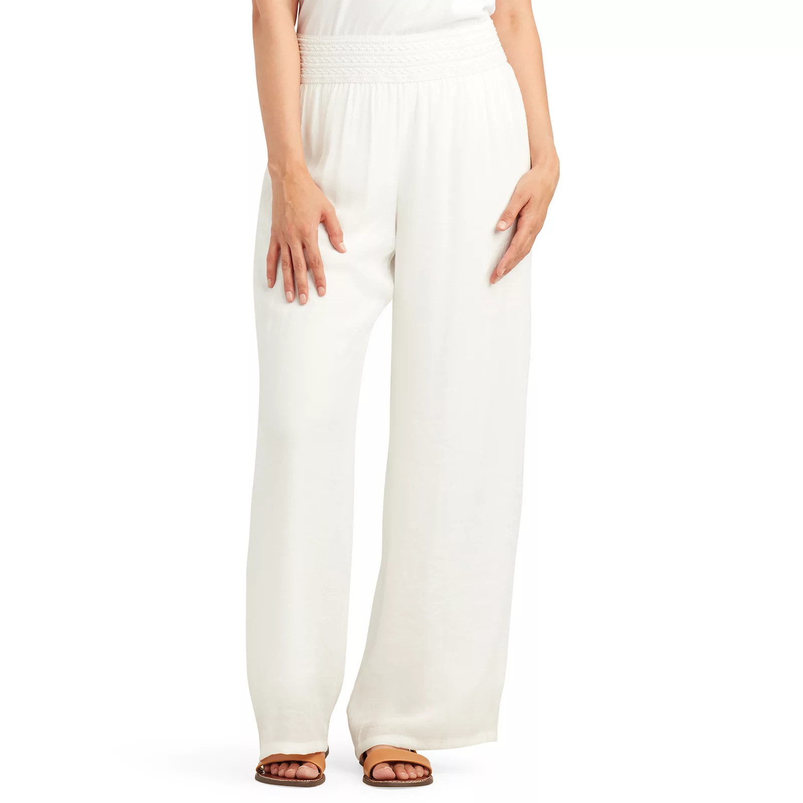 Women's AB Studio Elastic Waistband Lined Pants, Size: XL, Off White | Kohl's