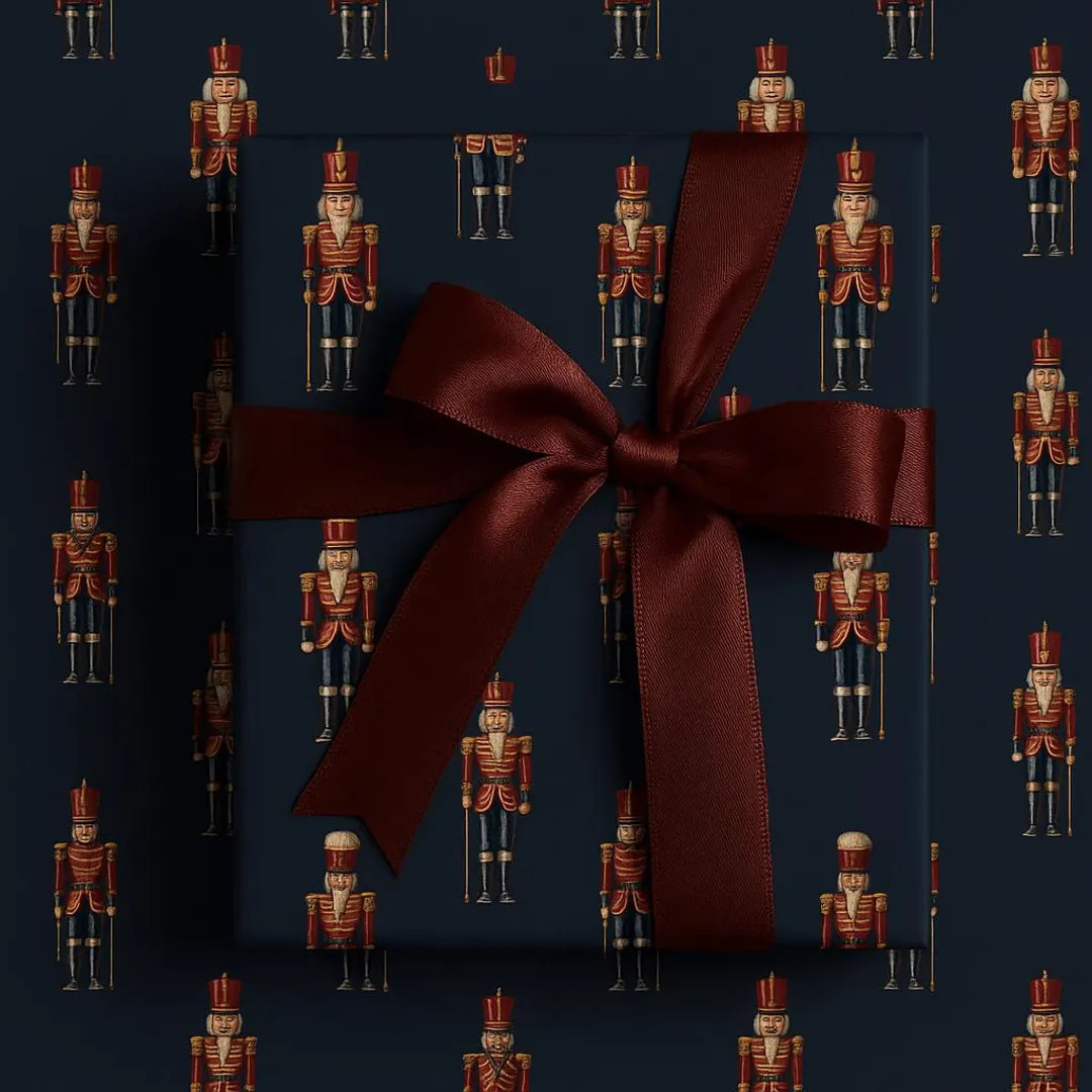 Nutcracker Christmas Wrapping Paper | Navy & Red Luxury Gift Wrap | Ralph Lauren Inspired - Etsy | Etsy (US)