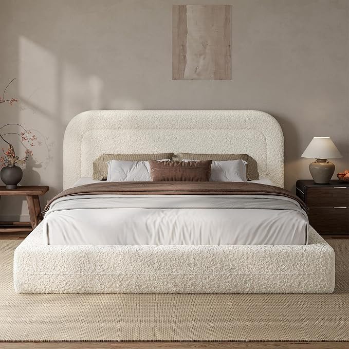 Cloud Bed Frame with 5.1" Heaboard for Modern Room, Beige | Scratch-Resistant for Pet Owners, Rou... | Amazon (US)