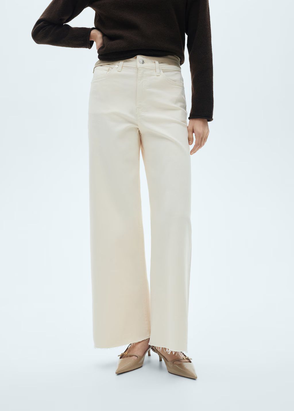 Mid waist culotte jeans | MANGO (US)