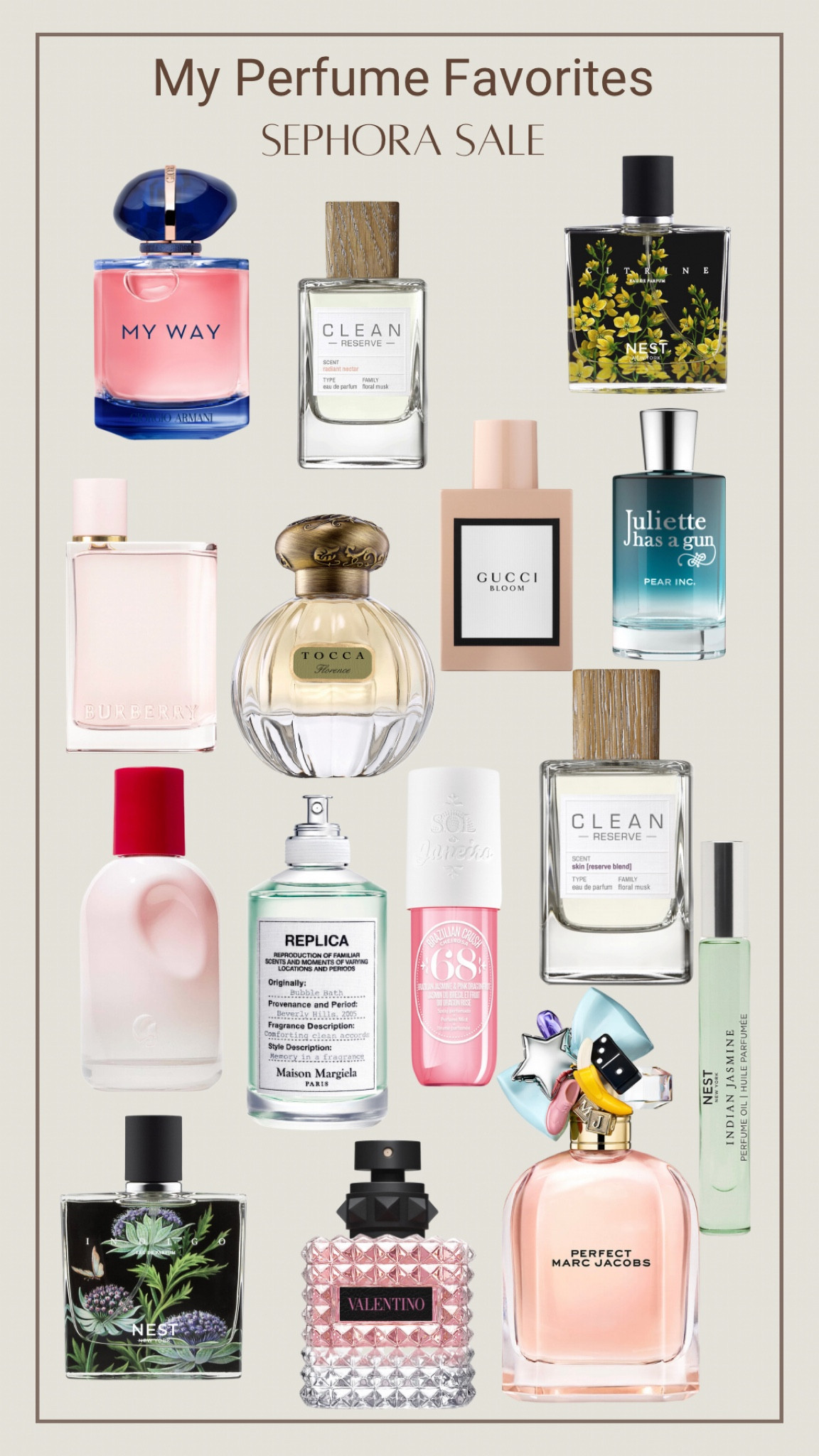 These are the perfumes I have in my own personal collection! Sephora Sale ❣️ starts April 14th! 20% off if your a Rouge Member, 15% off if your VIB, & 10% off for everyone else! Also 30% off Sephora Collection 🤗 A great time to get a new perfume or buy one for Mother’s Day 💝

#LTKBeautySale #LTKGiftGuide #LTKbeauty