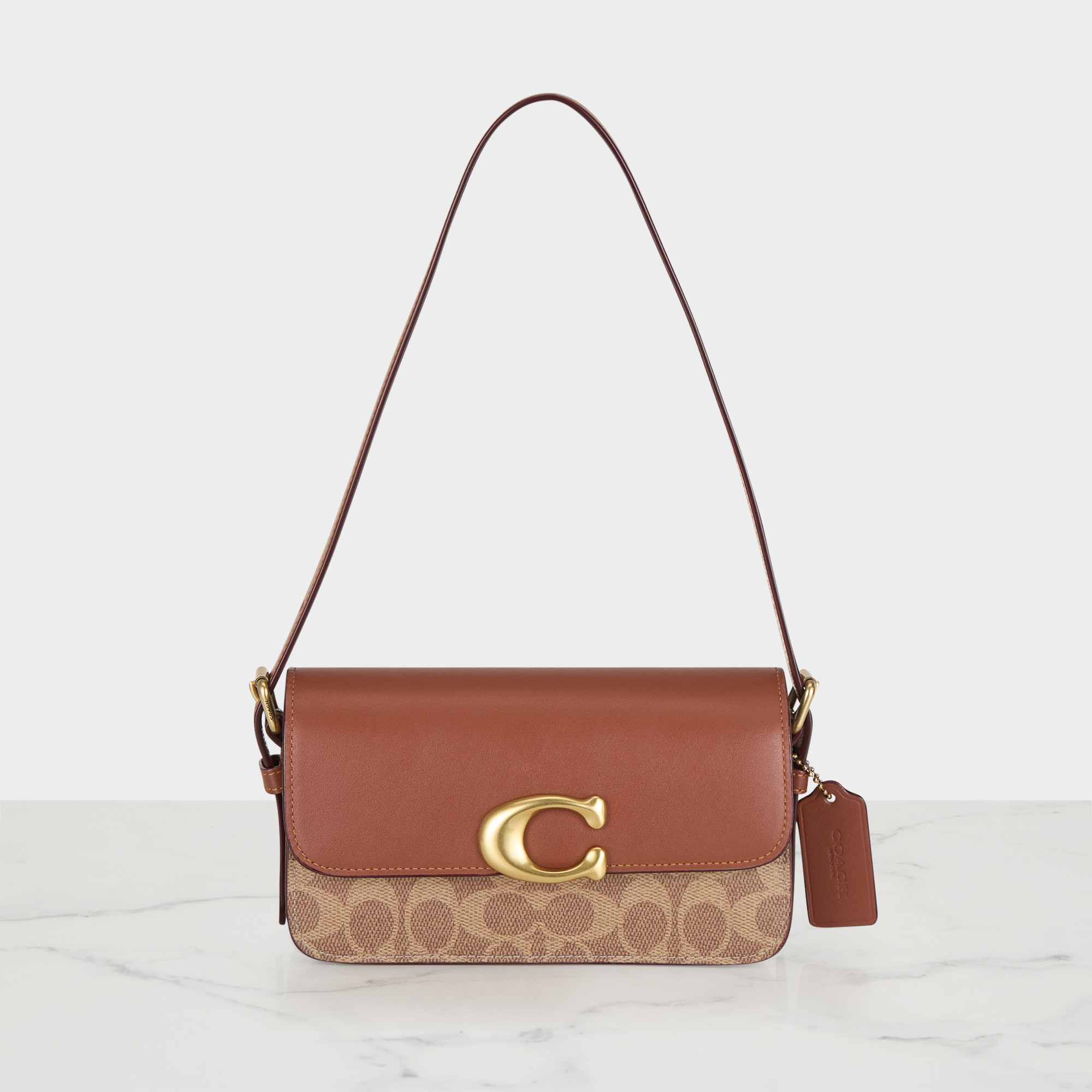 COACH Zoe Logo Shoulder Bag - Tan Caramel | Brown Thomas (IE)