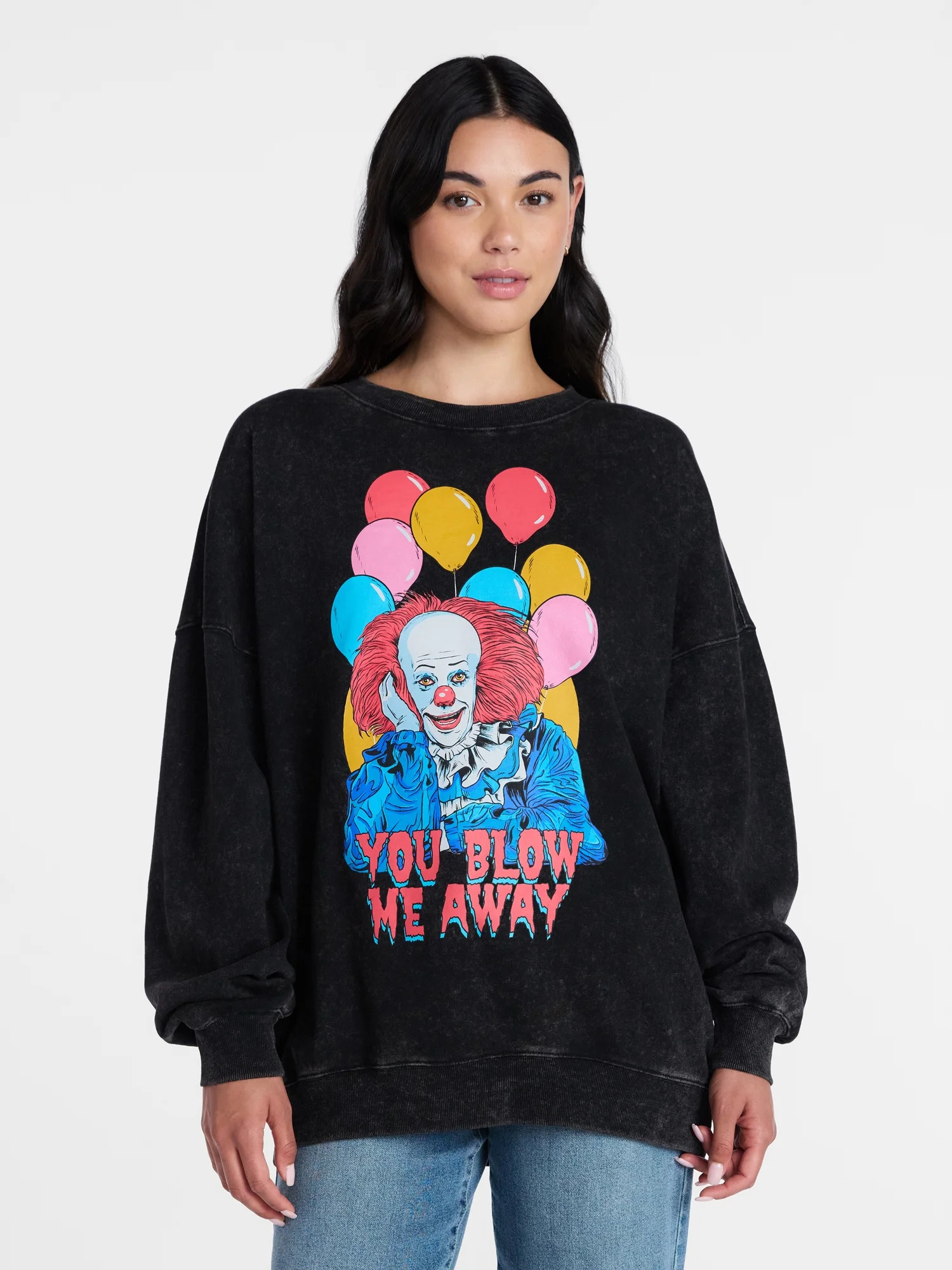IT Women’s Pennywise Halloween Graphic Print Sweatshirt, Sizes XXS–XXL | Walmart (US)