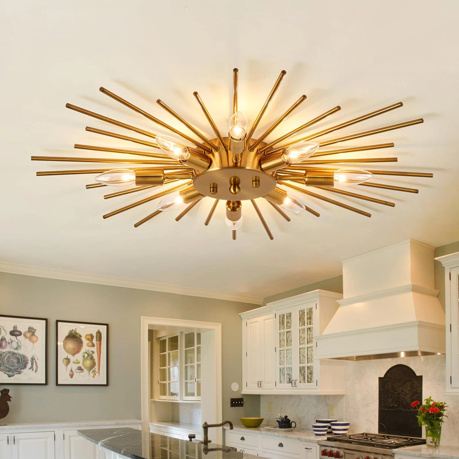Navasota Gold Starburst Flush Mount | Wayfair North America