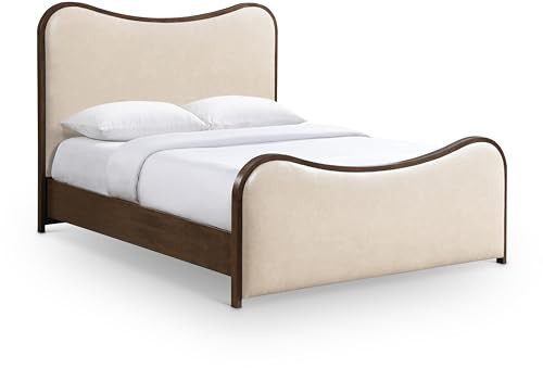 Meridian Furniture B1238Cream-Q Arvada Collection Mid-Century Modern Queen Bed with Soft Cream Ve... | Amazon (US)