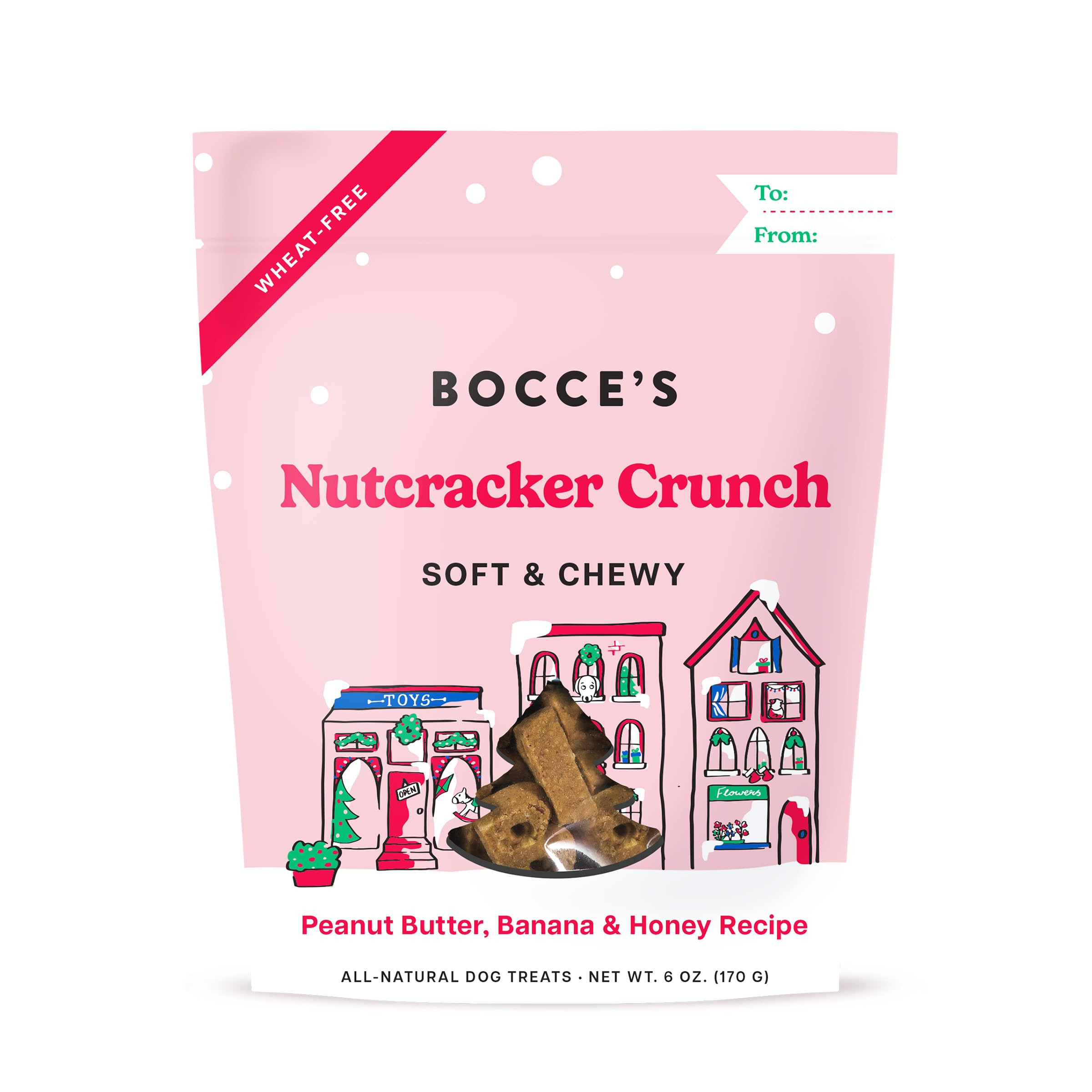 Bocce's Bakery Nutcracker Crunch Soft & Chewy Dog Treats, All-Natural Wheat-Free Christmas Dog Tr... | Amazon (US)
