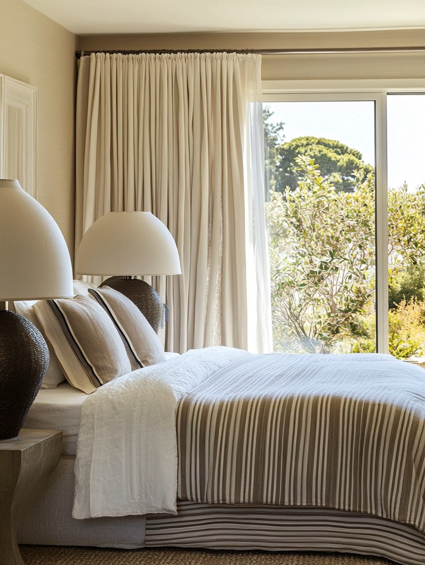 The key to creating a true vacation-home bedroom is scale, softness, and restraint—and this space captures it perfectly. Oversized table lamps instantly set the tone, adding that relaxed, resort-level luxury that feels intentional and calming rather than styled. Paired with layered neutral bedding in warm whites, soft beige, taupe, and subtle brown stripes, the room feels airy, grounded, and quietly indulgent.

This look is heavily inspired by White Lotus Season 3—especially those unforgettable oversized lamps in the Thailand resort bedrooms. The combination of natural light, textured linens, neutral stripes, and sculptural lamps creates a bedroom that feels like an escape: serene, elevated, and timeless. It’s not about excess decor—it’s about choosing a few statement elements that evoke slow mornings, open windows, and that effortless vacation feeling at home. Perfect bedroom refresh. 

#VacationHomeBedroom #WhiteLotusInspired #NeutralBedroomDecor 

 

#LTKHome