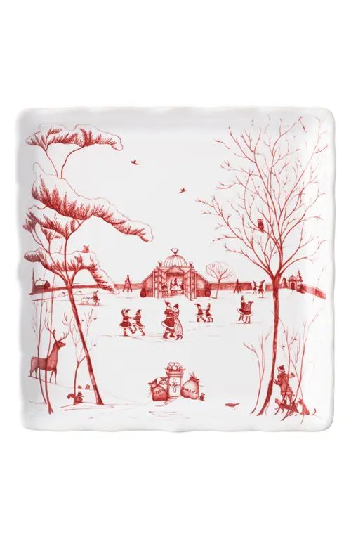 Juliska Country Estate Winter Frolic Ruby 'Mr. & Mrs. Claus' Sweets Tray at Nordstrom | Nordstrom