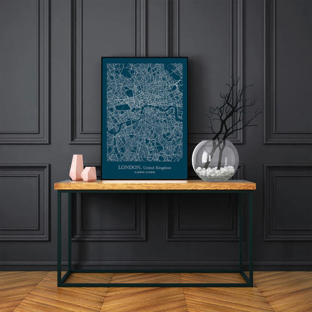 London Map Poster Geographical Print Digital Print Gift - Etsy | Etsy (US)