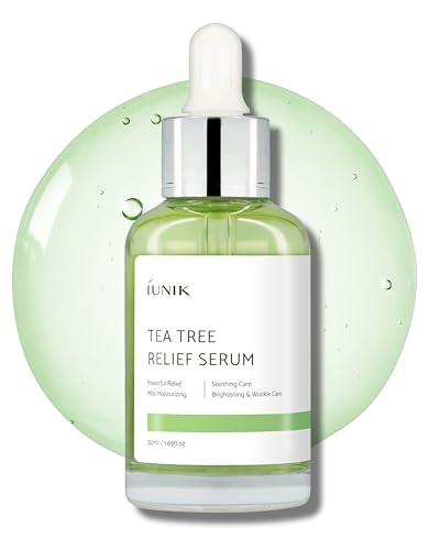 IUNIK Tea Tree 67% Relief Vegan Facial Serum - Non-Sticky | Clear & Balanced Skin w/Centella Asiatica 19% for Soothing Calming Irritated & Acne-prone Skin Ampoule Korean Skincare | Amazon (US)